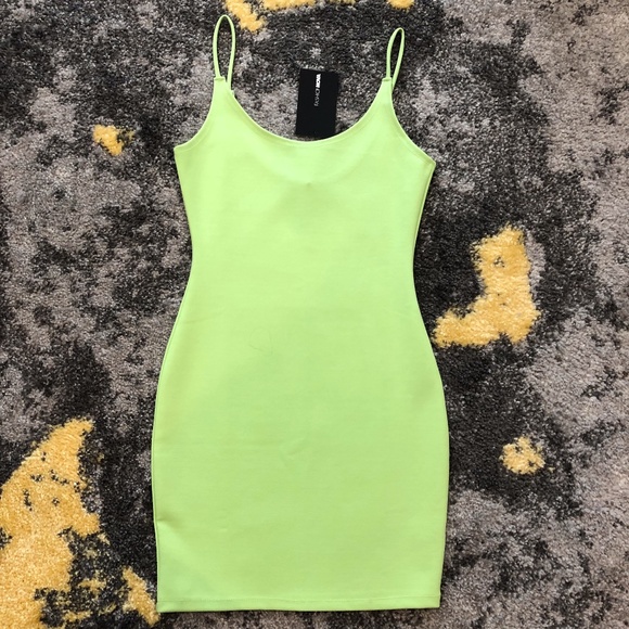 Lime green spaghetti strap dress Clearance